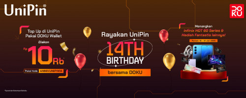 Rayakan #UniPin14Birthday Bareng DOKU Wallet! – Nikmati Diskon Spesial Rp10.000!